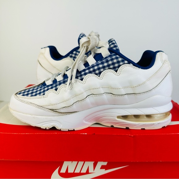 Nike Air Max 95 QS GS Gingham White Shoes Sneakers AH3808-101 Youth Size 6.5Y - Picture 10 of 10